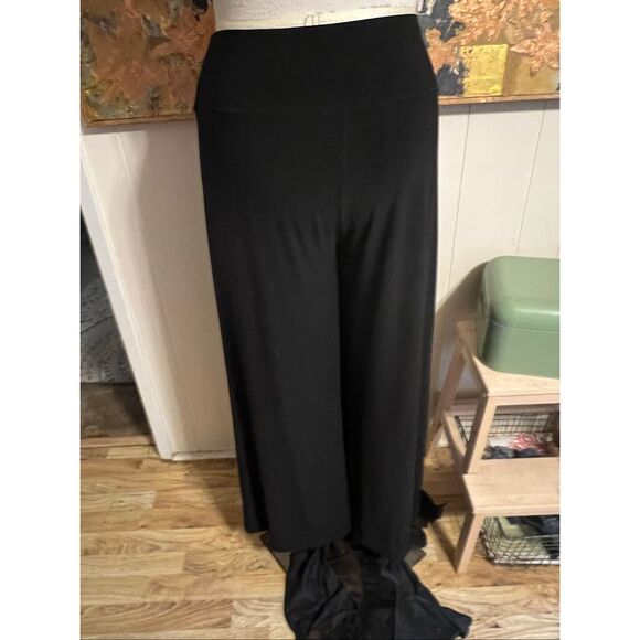 Joseph Ribkoff Black Wide Leg Jersey Dressy Flowy Pants Size 12 - Picture 4 of 6